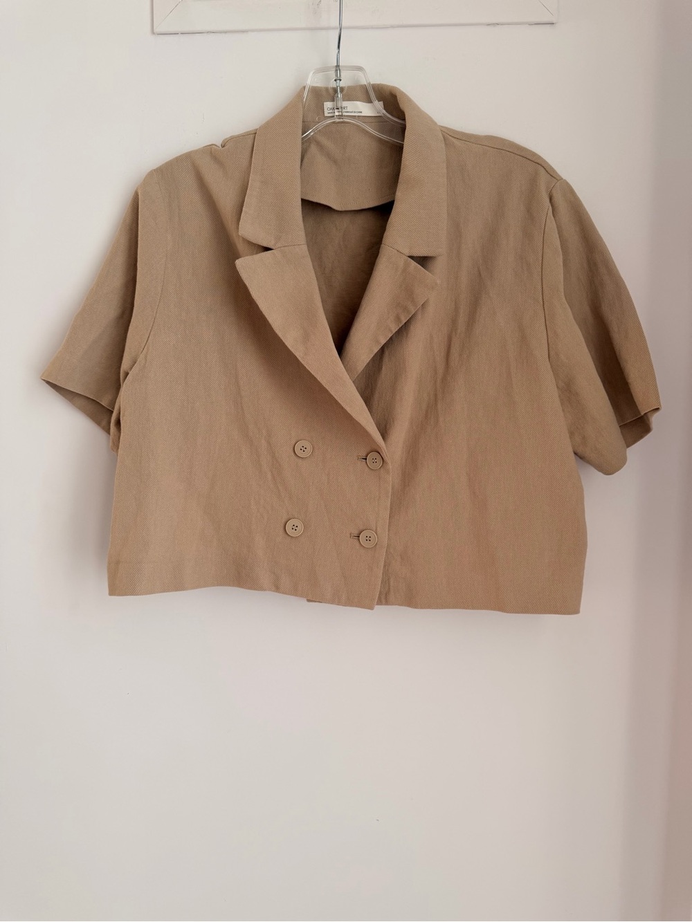 OAK + FORTCropped Boxy Jacket in Beige